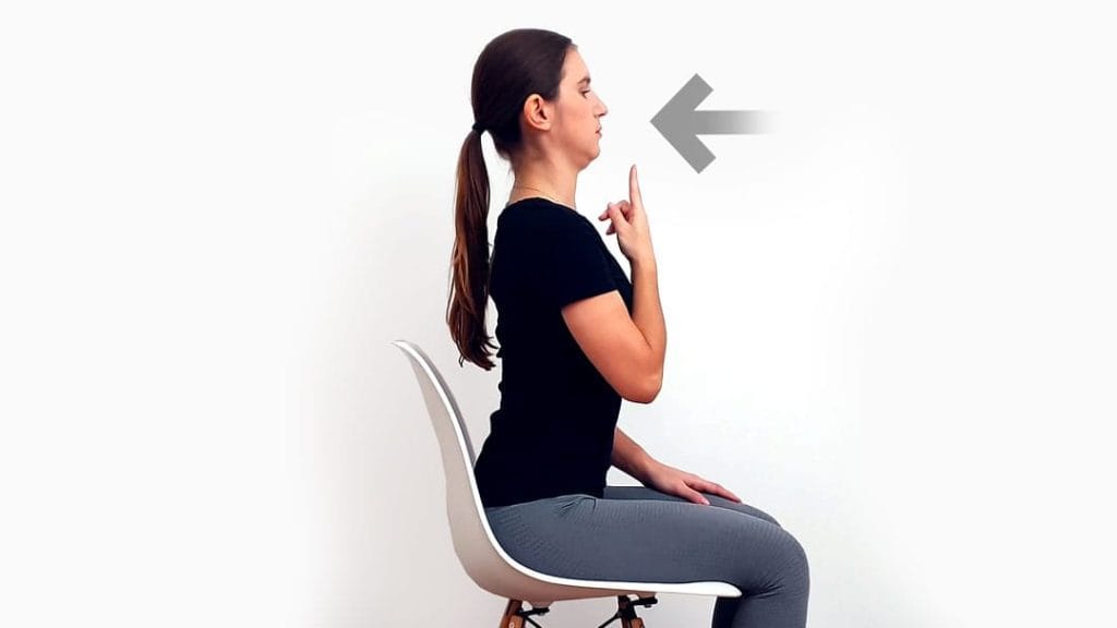 Potisk brade nazaj v sedečem položaju korak 2