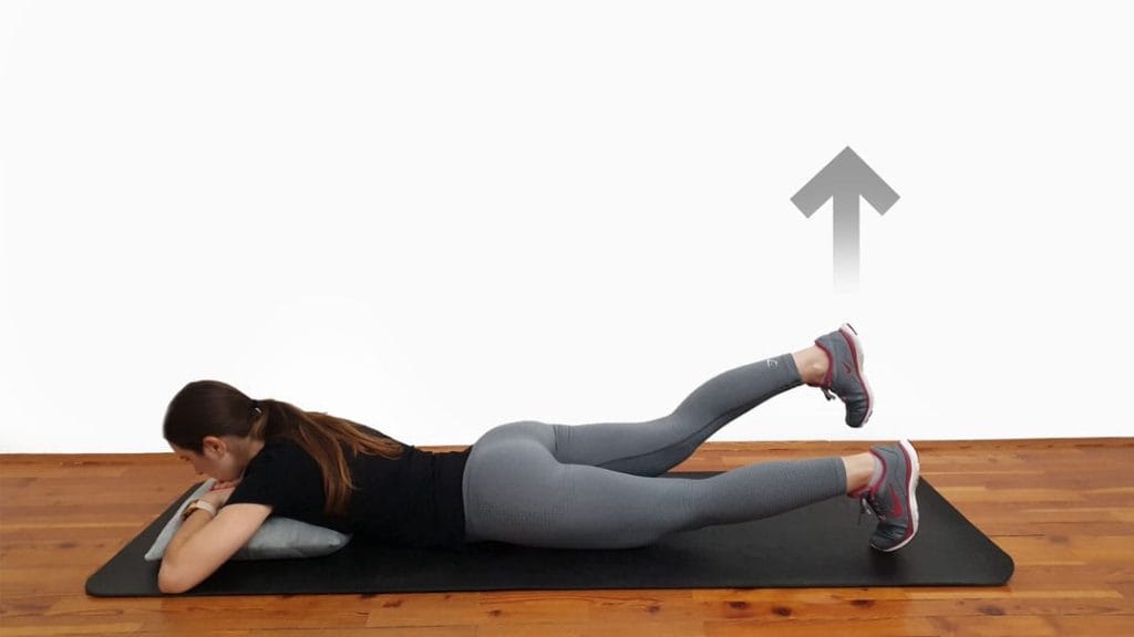 Ekstenzija kolka v ležečem položaju korak 2