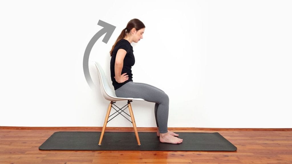 Nagib medenice v sedečem položaju korak 3